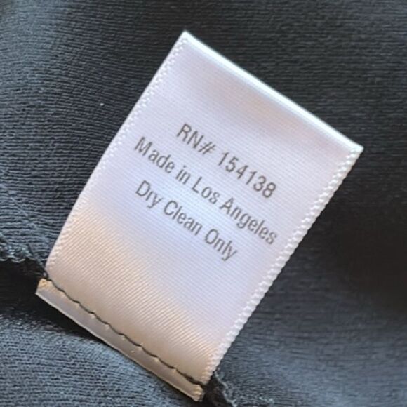 STAUD Lido Long Sleeve Crepe Mini Dress w Bow Cutout Details in Black & Opal - Picture 9 of 9